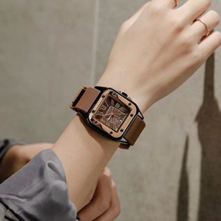 Đồng hồ Nữ GUOU 8154 thiết kế mặt Vuông pha màu đắc sắc
