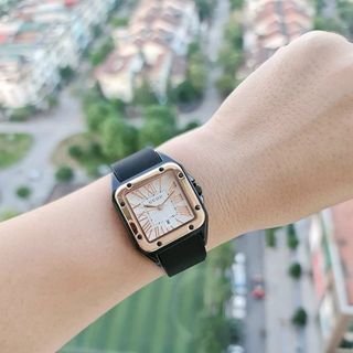 Đồng hồ Nữ GUOU 8154 thiết kế mặt Vuông pha màu đắc sắc