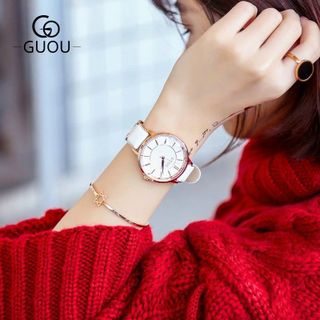 Đồng hồ Nữ GUOU 8195 dây da sang trọng