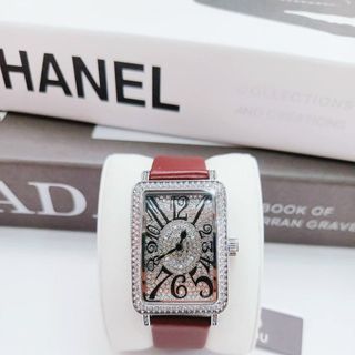 Đồng hồ chính hãng GUOU 8201 viên bạc dây da dành cho các quý cô