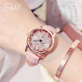 Đồng hồ GUOU 6004 dành cho nữ hoa 4 cánh đính đá sang trọng