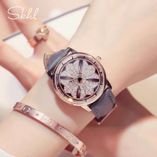 Đồng hồ GUOU 6004 dành cho nữ hoa 4 cánh đính đá sang trọng