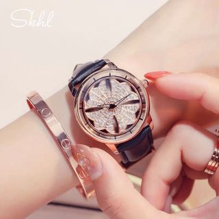 Đồng hồ GUOU 6004 dành cho nữ hoa 4 cánh đính đá sang trọng