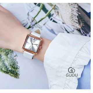 Đồng hồ Nữ GUOU 8096 mặt Vuông dây da mua càng nhiều giá càng ưu đãi