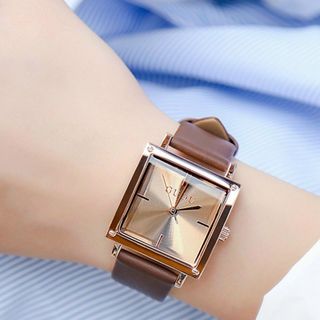 Đồng hồ Nữ GUOU 8096 mặt Vuông dây da mua càng nhiều giá càng ưu đãi