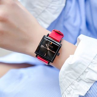 Đồng hồ Nữ GUOU 8096 mặt Vuông dây da mua càng nhiều giá càng ưu đãi