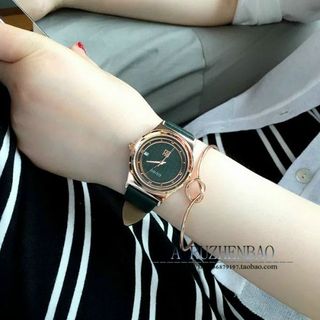 Đồng hồ Nữ GUOU 8088 thiết kế mặt tròn pha màu đắc sắc