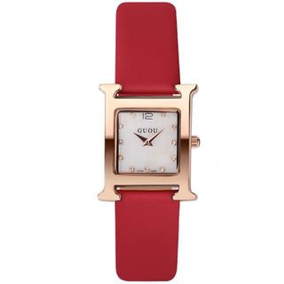 Đồng hồ chính hãng GUOU 8214 dây da trơn dành cho các quý cô