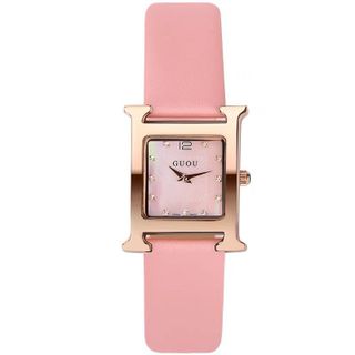 Đồng hồ chính hãng GUOU 8214 dây da trơn dành cho các quý cô
