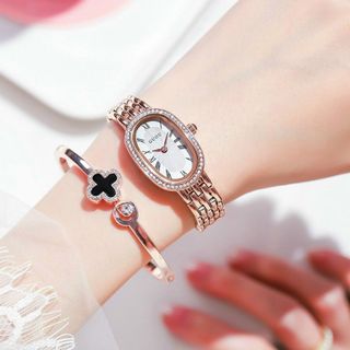 Đồng hồ chính hãng GUOU 8223 dây kim loại dành cho các quý cô