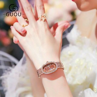 Đồng hồ chính hãng GUOU 8223 dây kim loại dành cho các quý cô