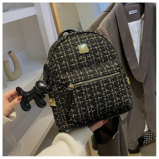 BALO KẺ DẠ SIZE 40 KÈM MÓC CÚN THỜI TRANG WH401 - WINNIE HOUSE