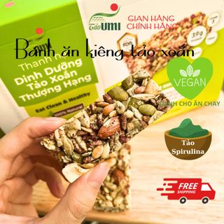 Thanh Hạt Dinh Dưỡng Tảo Xoắn Thượng Hạng 200gr. Thanh hạt hữu cơ không đường  - Tảo UMI