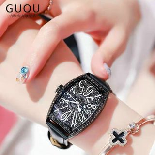 Đồng hồ GUOU 8200 da to dây da mặt đồng hồ nhỏ rất phù hợp với phái nữ