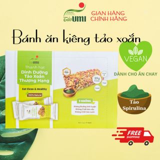 Thanh Hạt Dinh Dưỡng Tảo Xoắn Thượng Hạng 200gr. Thanh hạt hữu cơ không đường  - Tảo UMI