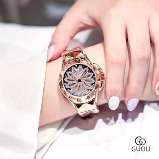 Đồng hồ GUOU 6605 dây kim loại dành cho nữ sang trọng
