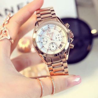 Đồng hồ chính hãng GUOU 8132 dây kim loại dành cho các quý cô