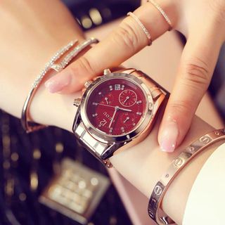 Đồng hồ chính hãng GUOU 8132 dây kim loại dành cho các quý cô