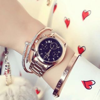 Đồng hồ chính hãng GUOU 8132 dây kim loại dành cho các quý cô
