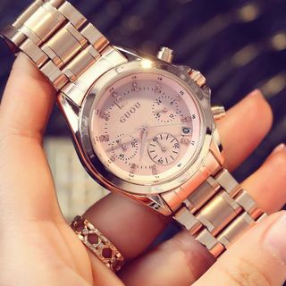 Đồng hồ chính hãng GUOU 8132 dây kim loại dành cho các quý cô