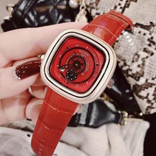 Đồng hồ Nữ GUOU 8150 dây da mặt vuông thiết kế mới lạ