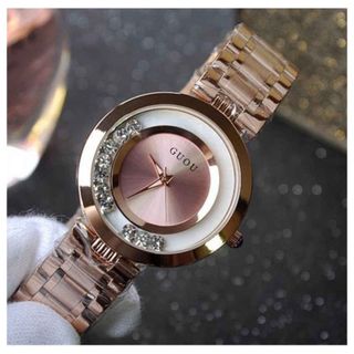 Đồng hồ chính hãng GUOU 8039 dây kim loại dành cho các quý cô