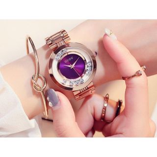 Đồng hồ chính hãng GUOU 8039 dây kim loại dành cho các quý cô