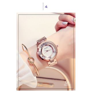 Đồng hồ chính hãng GUOU 8039 dây kim loại dành cho các quý cô