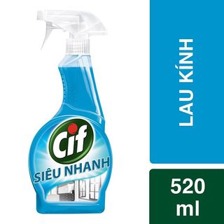 Cif Xịt Lau Kính 520ml (Xanh Dương)