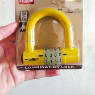 [Sỉ_Chính hãng] Hộp 12 cái Ổ khoá chữ U dạ quang cao cấp SCHONE Đài Loan mẫu SC-801(Trộn lẫn 3 màu)_Khoá cửa, khoá xe, khoá tủ, khoá rào...