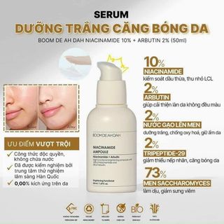 SERUM DƯỠNG TRẮNG BOOM DE AH DAH 10% NIACINAMIDE
