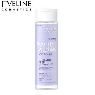Nước hoa hồng Eveline Beauty & Glow làm sáng da Glycolic axit 200ML