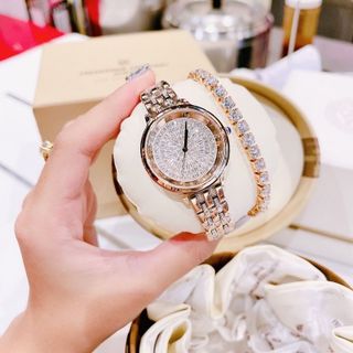 Đồng hồ chính hãng SCOTTIE 9323 dây kim loại mặt tròn dành cho các quý cô