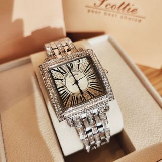 Đồng hồ chính hãng SCOTTIE 9170 bạc dây kim loại dành cho các quý cô