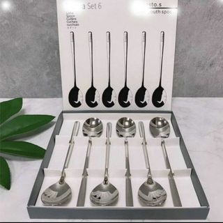 Hộp 6 thìa muỗng Inox cán dài Nouva Đức cao cấp bền đẹp