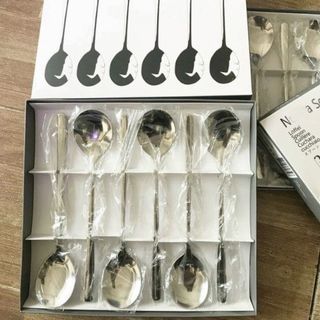 Hộp 6 thìa muỗng Inox cán dài Nouva Đức cao cấp bền đẹp