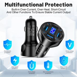 Tẩu sạc TS07 có đèn báo 4 cổng USB sạc nhanh 3.1A