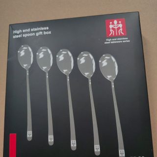 Set 5 thìa dài, 5 thìa dẹt, 5 đũa inox - Hộp đen