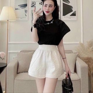 [ Kèm ảnh thật ] Quần đùi nữ , quần đùi nữ đẹp , quần short nữ dập nổi 3d 3 màu xốp phồng xinh xắn