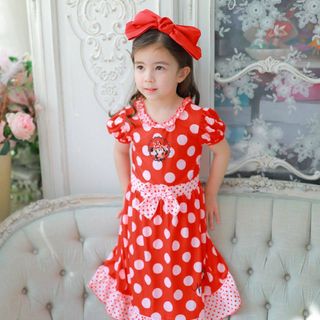 Váy mặc nhà Minnie đỏ cao cấp cho bé