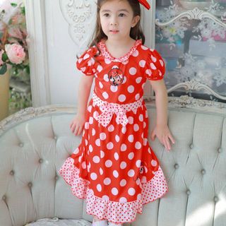Váy mặc nhà Minnie đỏ cao cấp cho bé