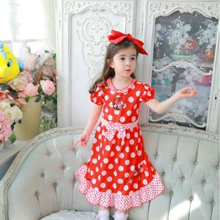 Váy mặc nhà Minnie đỏ cao cấp cho bé