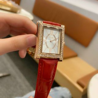 Đồng hồ Nữ SCOTTIE 9129 dây da thiết kế kiểu dáng mặt vuông viền đính đá