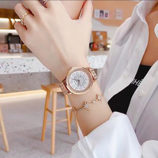 Đồng hồ chính hãng SCOTTIE 9522 dây kim loại mặt tròn dành cho các quý cô