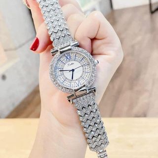 Đồng hồ Nữ SCOTTIE 9151 bạc thiết kế mặt tròn