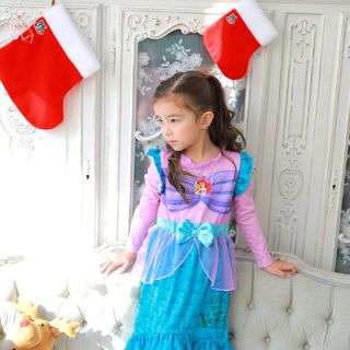 Váy mặc nhà công chúa Ariel cao cấp (tay dài) cho bé