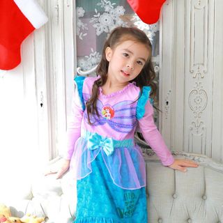 Váy mặc nhà công chúa Ariel cao cấp (tay dài) cho bé
