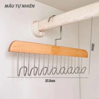 Móc Gỗ Treo Đồ Lót, Thắt Lưng, Cà Vạt, Áo 2 Dây Đa Năng Tiện Dụng