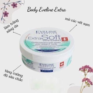 [ Mua 6 tặng 1 ] Kem dưỡng trắng da vùng mặt và toàn thân Eveline Extra Soft -200ml
