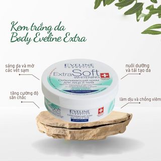[ Mua 6 tặng 1 ] Kem dưỡng trắng da vùng mặt và toàn thân Eveline Extra Soft -200ml